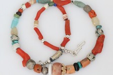 Unique design necklace with different civilization ancient beads. One of a kind.