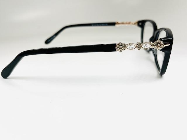 New Roberto Steffani RSS-152 Onyx & Gold Eyeglasses with Crystals 54/15/135 New Roberto Steffani RSS-152 Onyx & Gold Eyeglasses with  main image 2