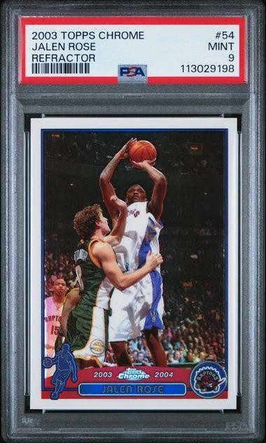 2003-04 Topps Chrome Basketball JALEN ROSE Refractor #54 Raptors PSA 9