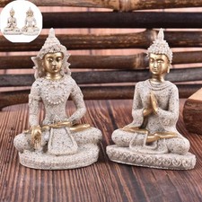 Buddha Statues Sandstonenice Fengshui Figurine Decor Sitting Miniature Home