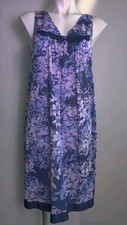 Vintage New With Tags Vanity Fair Blue Nightgown Floral Grannycore Small NOS