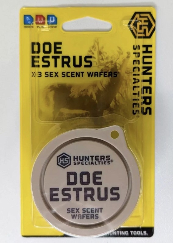 Hunter Specialties DOE ESTRUS Synthetic Cover Scent Wafers No Mess Pin 