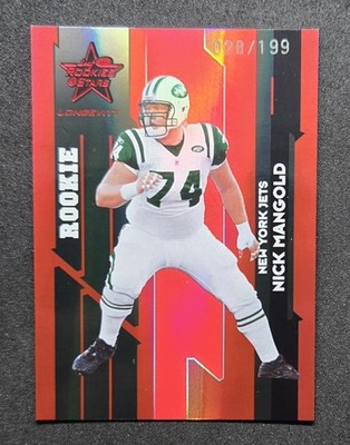 Nick Mangold 2006 Leaf Rookies & Stars Longevity Ruby Red /199 Rookie Card #115