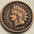 1898 Indian Head Cent JC1414 LIBERTY Visible Sharp Details