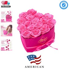 16 Flower Forever Heart Shape Box, Eternal Preserved Roses Gift for Her, Last...