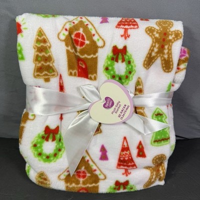 Parent's Choice 30'' x 36'' Gingerbread Christmas Plush Baby Blanket