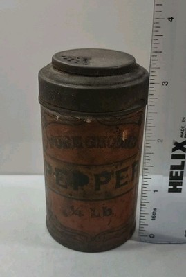 1880s Blanchard & ?worth Knapps Creek NY Paper Label Spice Tin Oil Boomtown 