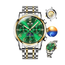 OLEVS Watches for Men Stainless Steel Dress Men Watch with Date Big Face Chro...