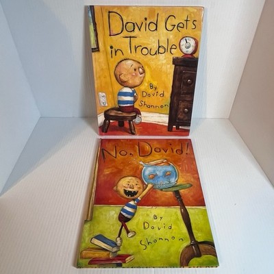 No David & David Gets In Trouble Hardcover Books by David Shannon Lot of 2