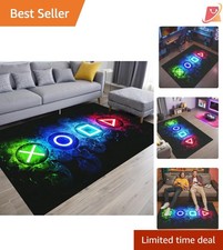 Gaming Area Rug Polyester 47x31in Video Game Controller Boys Room Decor