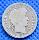 1907-D - Barber Dime - Good -  #N1516