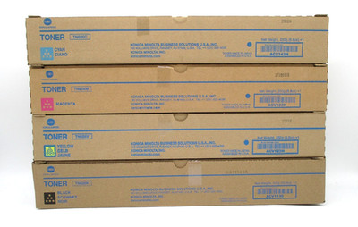 Genuine Konica Minolta TN626K, TN626Y, TN626M, TN626C Low-Yield Color Toner Set