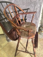 Vintage Wood Baby Toddler Feeding High Chair With Lifting Tray Table Sturdy Good