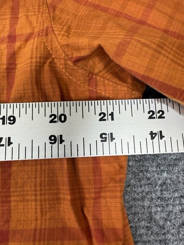 Mountain Khakis Dune Short Sleeve Shirt Mens L Orange Plaid Cotton Hiking Fishin - Picture 8 of 12