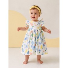 STELLA MCCARTNEY Baby Girl Pastel Watercolor 100% Cotton Casual Dress 9 Months