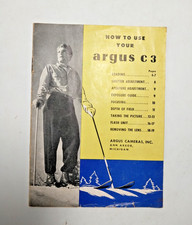 Vintage 1950s How To Use Your Argus Model C3 Rangefinder Camera Users Manual