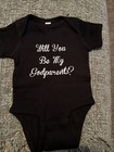 Will You Be My Godparents ? Baby Bodysuit  Black 6 Months NWOT — photo 2