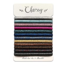 Glitter Decorative Hair Ties Bracelets, 12 Pcs Cute Hair Ties and Colorful Br...