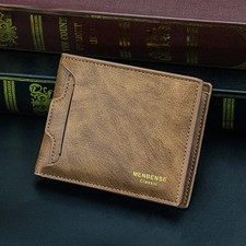 2023 Classic Men's Wallets Vintage Genuine PU Leather Wallet RFID Anti Theft Sho