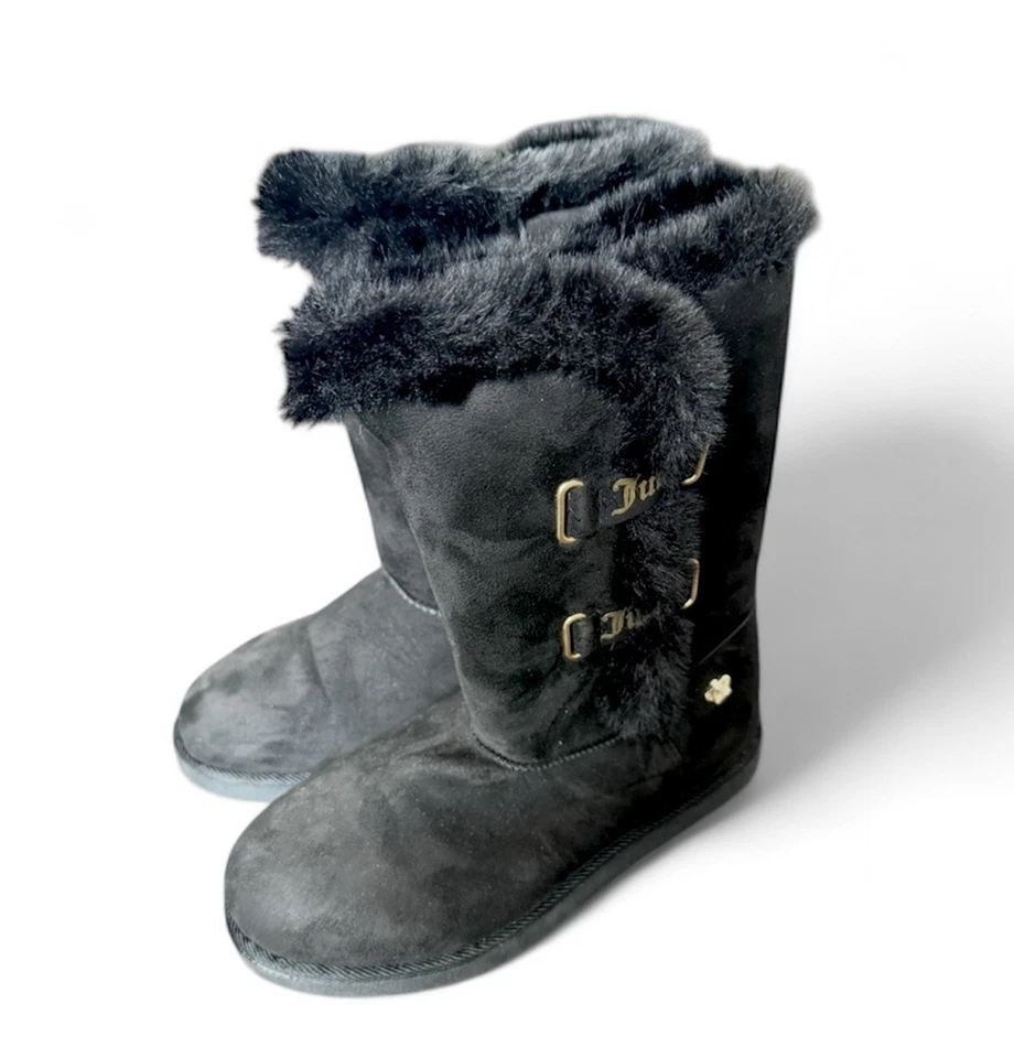 Women’s Juicy Couture Mid Calf Black Cozy Boots with Fur Lining - Image 4 of 4