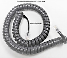 2-Pack Charcoal Gray 9Ft Yealink IP Handset Cord Phone SIP T2 Series Curly Coil