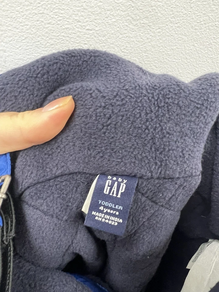 Pantalones de nieve Baby Gap para niños pequeños azul babero correas ajustables forrados de lana talla 4 Foto 2 de 4