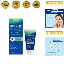4oz Daily Acne Wash - Gentle Gel with 5 Benzoyl Peroxide, Unscented