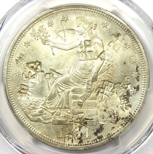 1874-CC Trade Silver Dollar T$1 - PCGS AU Details Chop Mark - Carson City Coin!