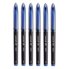 Uni-ball Air UBA188M 0.5mm Roller Ball Pen, Blue Ink, Pack of 6 for School  Off