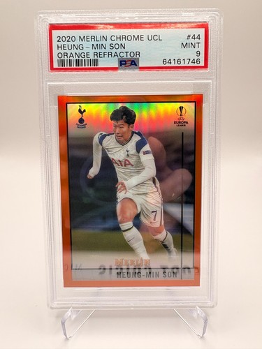 2020 Topps Merlin Chrome UCL Heung-Min Son #44 Orange Refractor /25 PSA 9