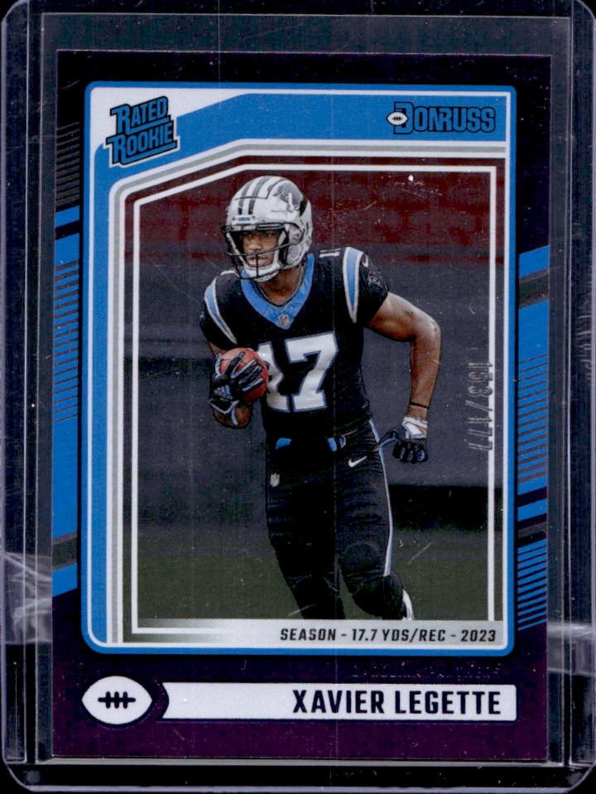 2024 Donruss Xavier Legette Season Stat Line Rated Rookie #103/177 Panthers