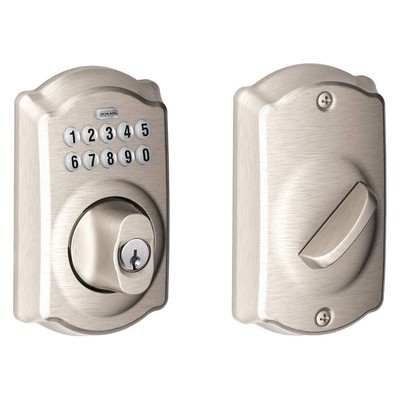 SCHLAGE RESIDENTIAL BE365 CAM 619 Push Button Lockset,Deadbolt Handle 457F57