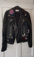Zuhair Murad Leather Jacket Zise 16-18 Black Real Leather