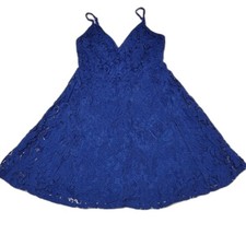 Lulu's Navy Blue Lace Spaghetti Strap Midi Dress Size XS