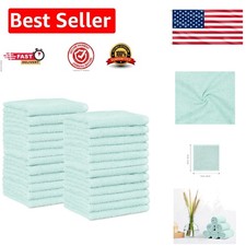 Stylish Ice Blue Washcloths, 12x12 - 24 Pack of Ultra-Absorbent Cotton Towels