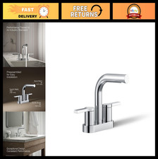 Centerset Bathroom Sink Faucet - 1.2 GPM, Polished Chrome, Modern Design, Easy I