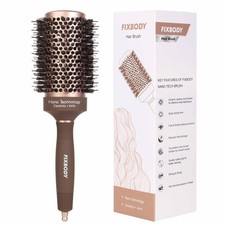Round Hair Brush for Blow Drying 3.3” Ceramic Ionic Boar Bristle Volume
