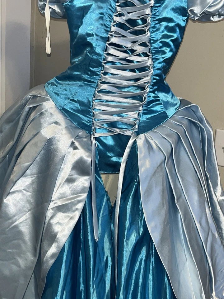 Cinderella Cosplay Adult Dress Costume Lace Up Corset Back Small Size 2 4 6 WOW - Image 4 of 4