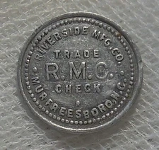 MURFREESBORO NORTH CAROLINA RIVERSIDE MFG. CO. 1¢ LUMBER SCRIP TOKEN R10