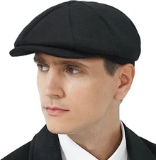 Wool Newsboy Cap for Men Flat Irish Cabbie Ivy Gatsby Newsboy Driving Hat Huntin