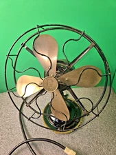 Antique Robbins & Myers 3 Speed Fan Brass Blades 3000 10" Dia X 13"H BEAUTIFUL