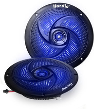 4 Inch 80W Waterproof Marine Speakers - 2 Way Weather Resistant with LED Lights,