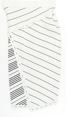 Jonathan Simkhai Damen Strickrock weiß Wickelstreifen XS