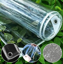 16oz Clear PVC Tarp Heavy Duty Waterproof Tarpaulin w/ Grommets Reinforced Edges