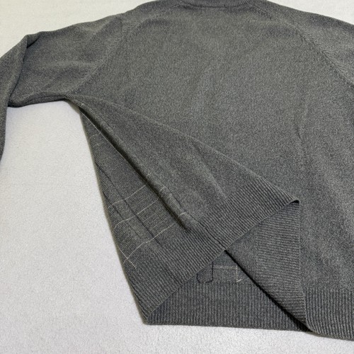 Vtg Mens M Sweater Green Lambswool Wool Extra Fine Pullover Plaid Preppy Y2K - Picture 12 of 22