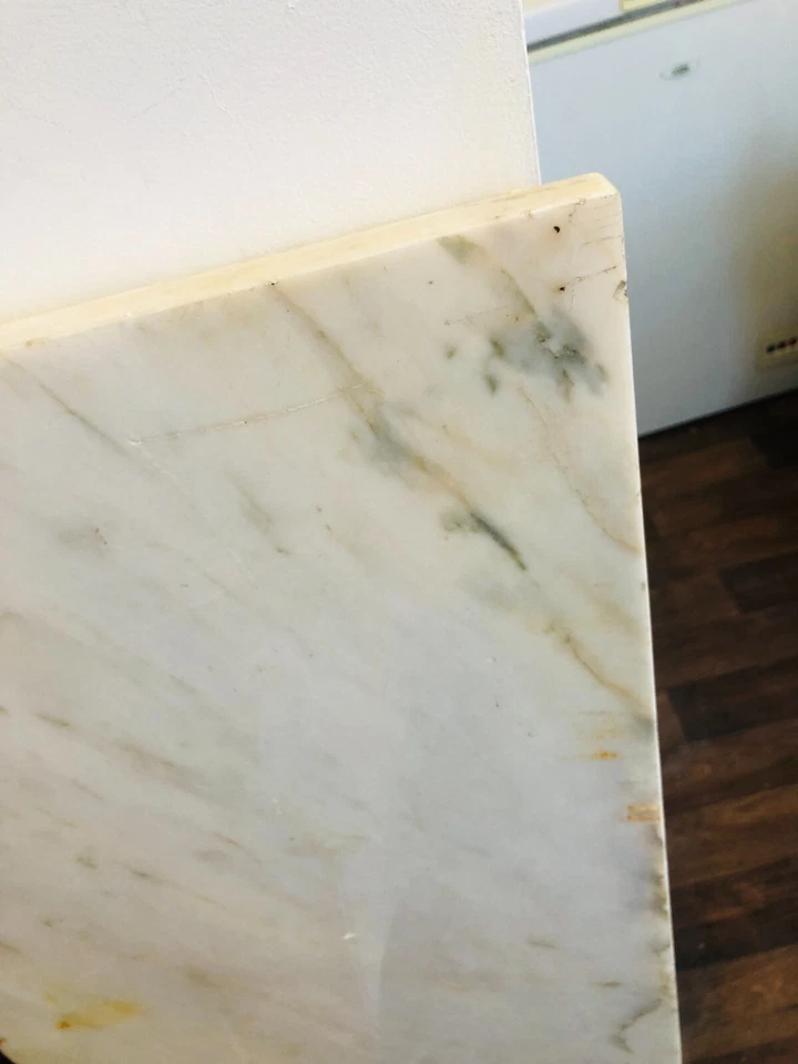 White Marble Stone Hearth Has some stains damage Collection Only  ra - Image 3 of 4