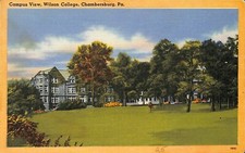 WILSON COLLEGE Chambersburg PA Linen Postcard Unposted USA Made Tichnor Campus