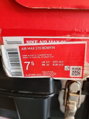 Size 7.5 - Nike Air Max 270 Bowfin Dark Russet for sale online | eBay