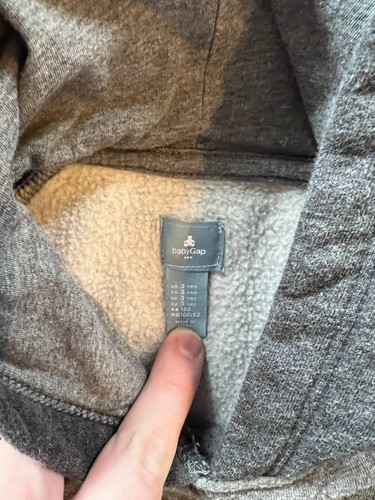Baby Gap 3 Toddler Gray Quilted Pullover Hoodie - Picture 2 of 2