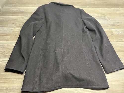Vintage Pembroke US Navy Peacoat Melton Wool 36L Blue - Picture 2 of 14